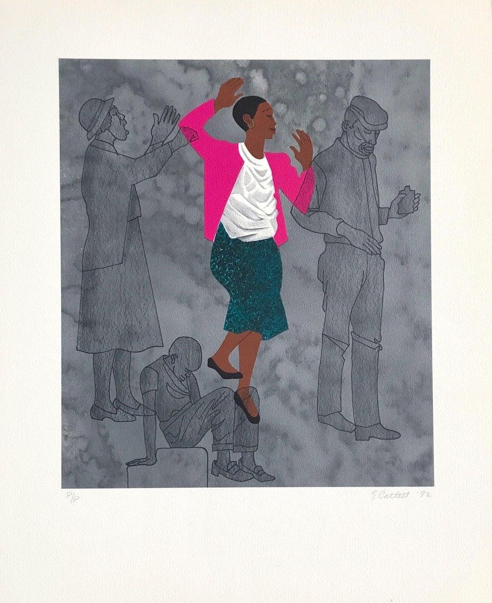 WALKING BLINDLY Litografia firmata, Donna nera, Per il mio popolo di Margaret Walker in vendita 3
