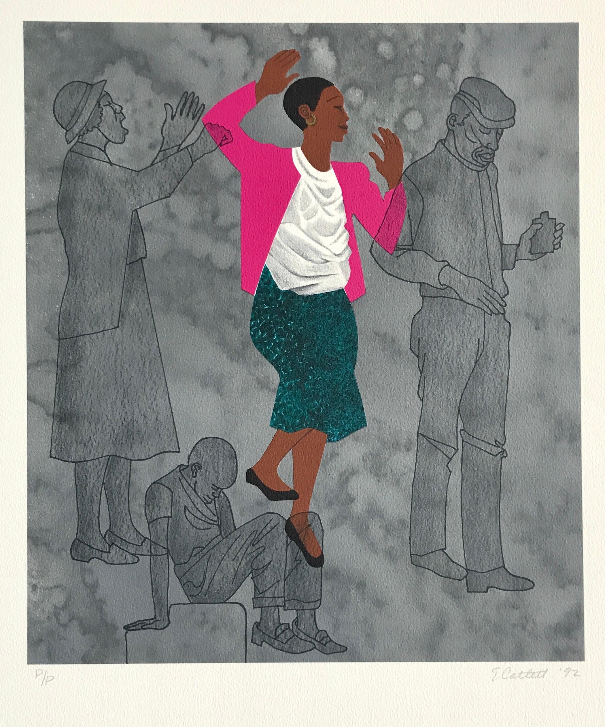 WALKING BLINDLY Signed Lithograph, Black Woman, For My People by Margaret Walker For Sale 1