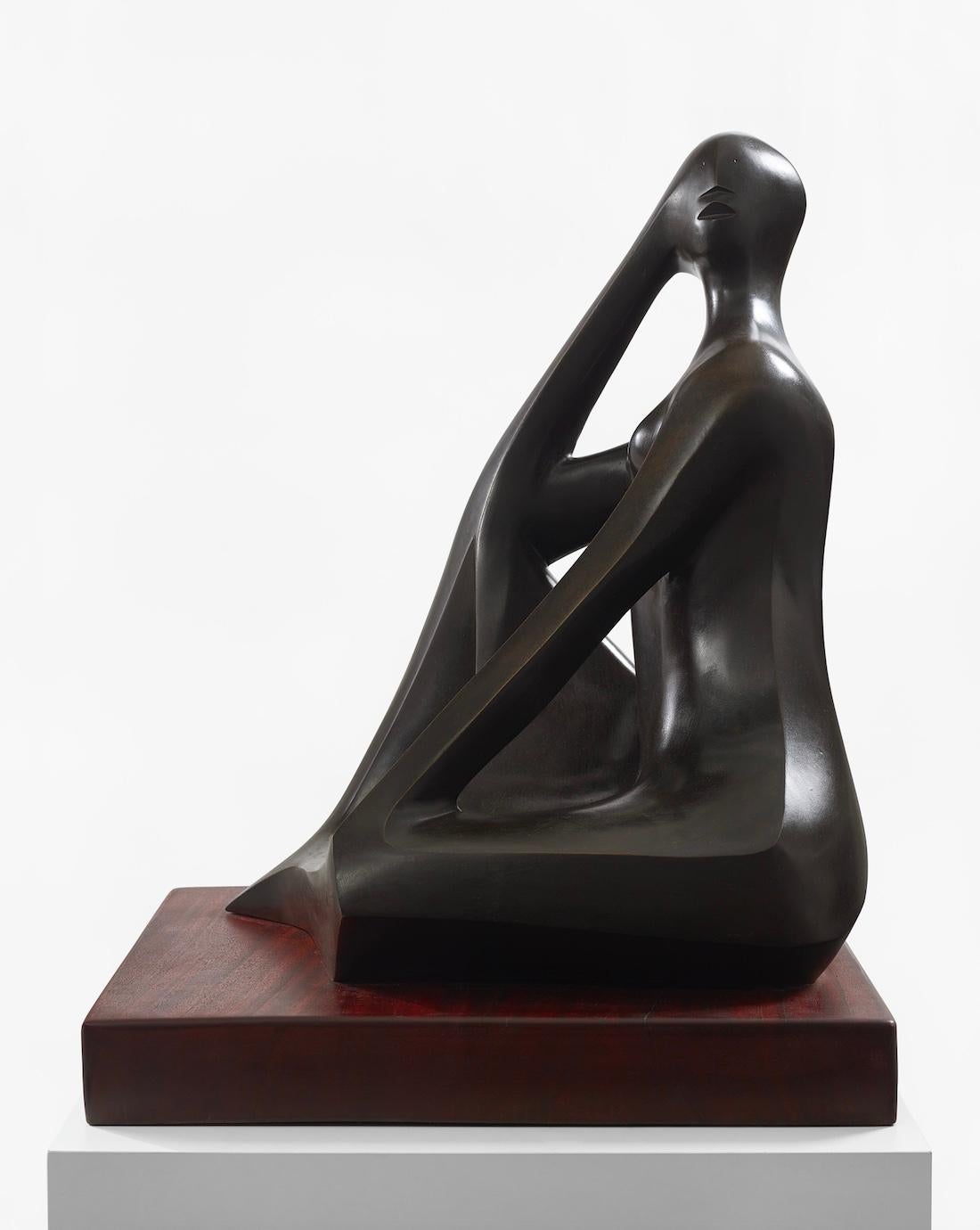 Triangular Woman - Sculpture by Elizabeth Catlett
