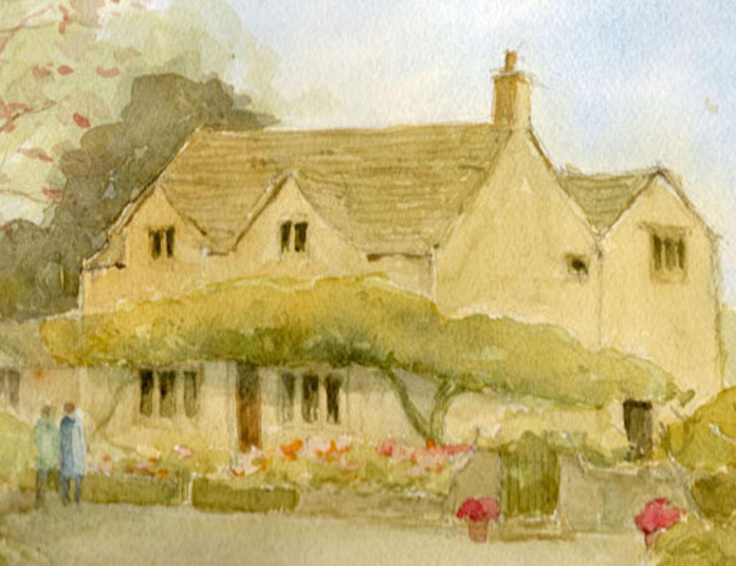 Elizabeth Chalmers, Lady Cottage in Nottgrove, Cotswold Art, English Painting For Sale 2
