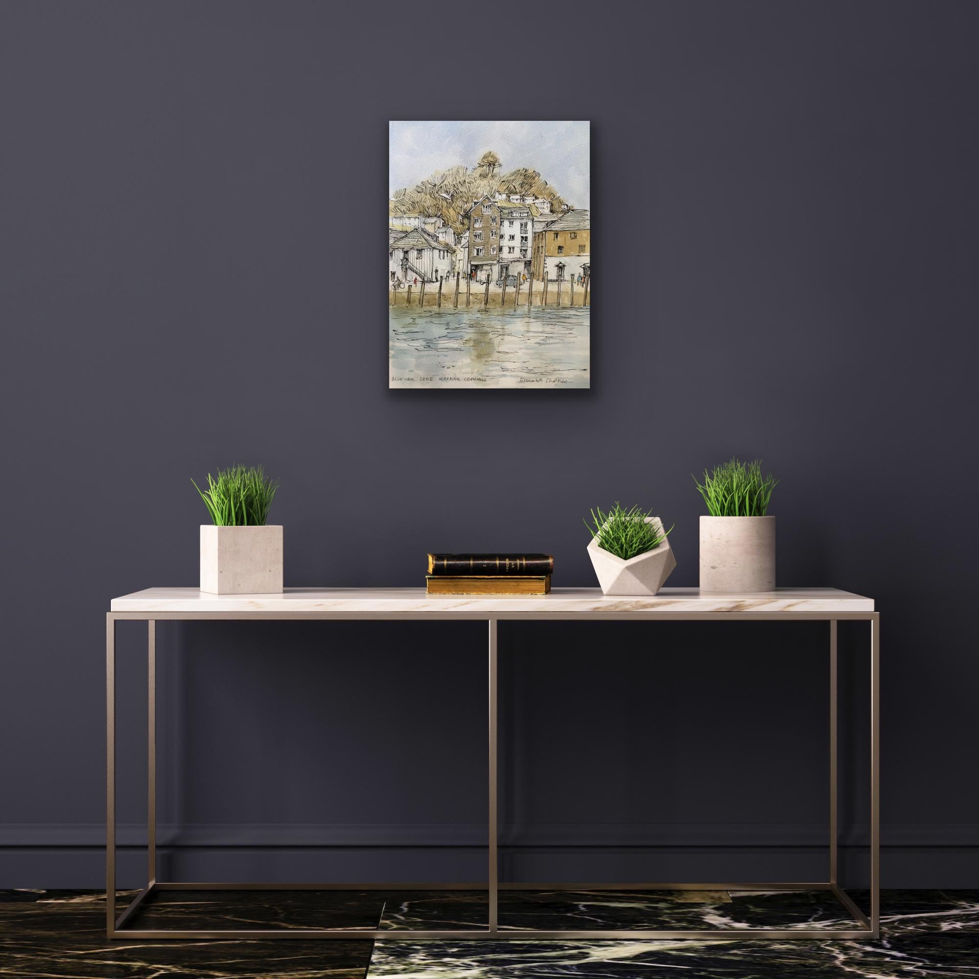 Looe Harbour, Cornwall, Originalgemälde, Landschaft, zeitgenössisch im Angebot 3