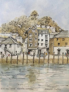 Porto di Looe, Cornovaglia, quadro originale, paesaggio, contemporaneo