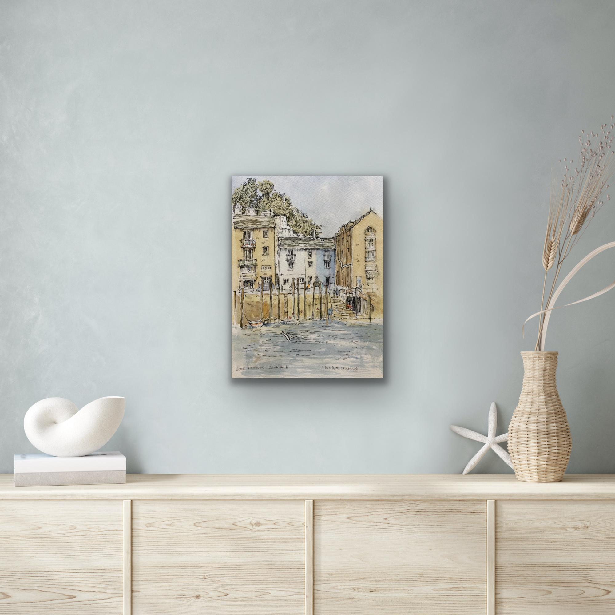 Looe Harbour, original painting, landscape, contemporary in vendita 5