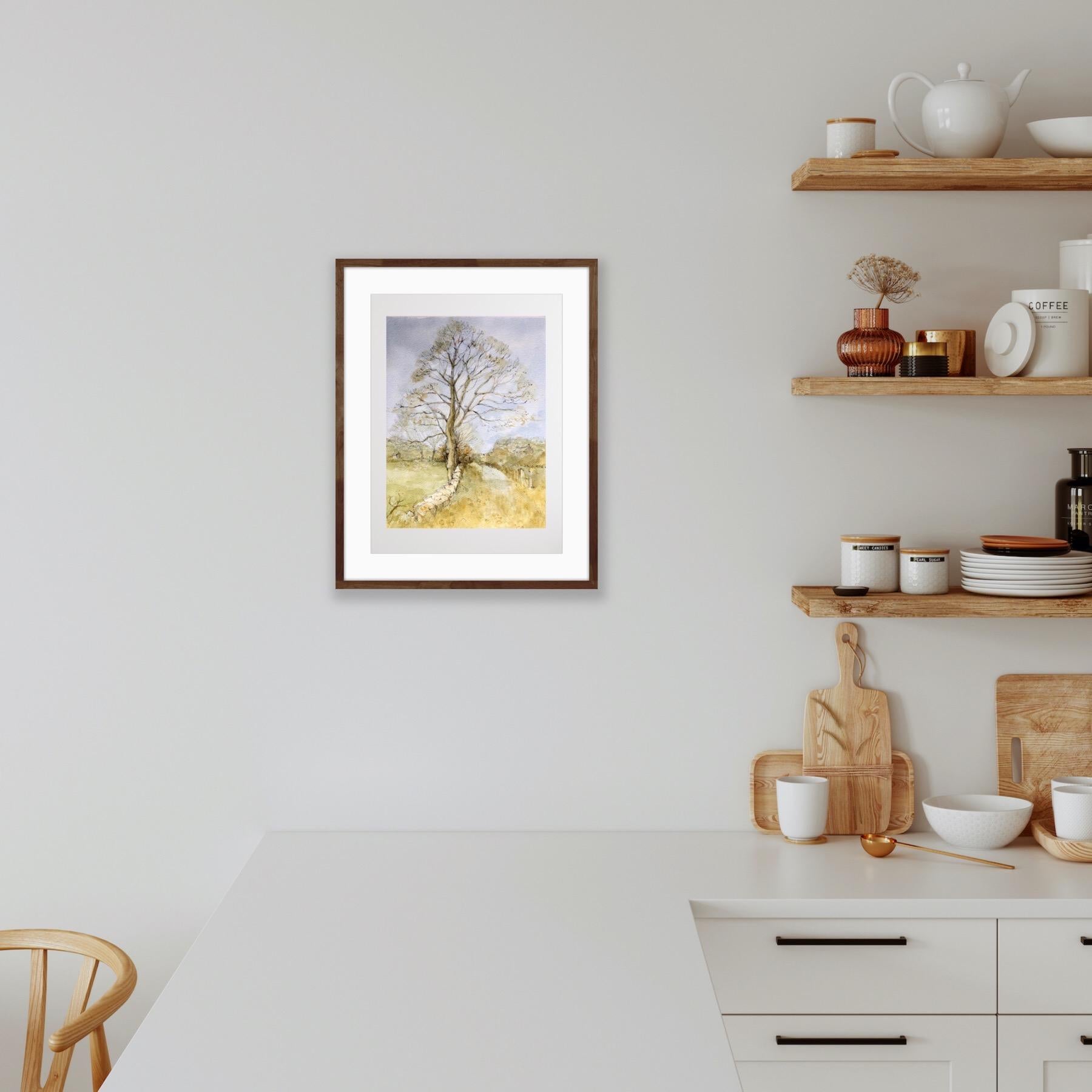 arbre d'hiver au début du printemps, Notgrove Peinture originale, paysage, arbre en vente 7