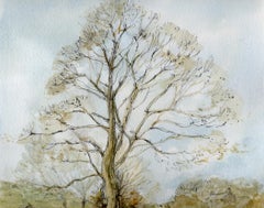 Winter Tree in Early Springtime, Notgrove Original painting, Landscape, Tree