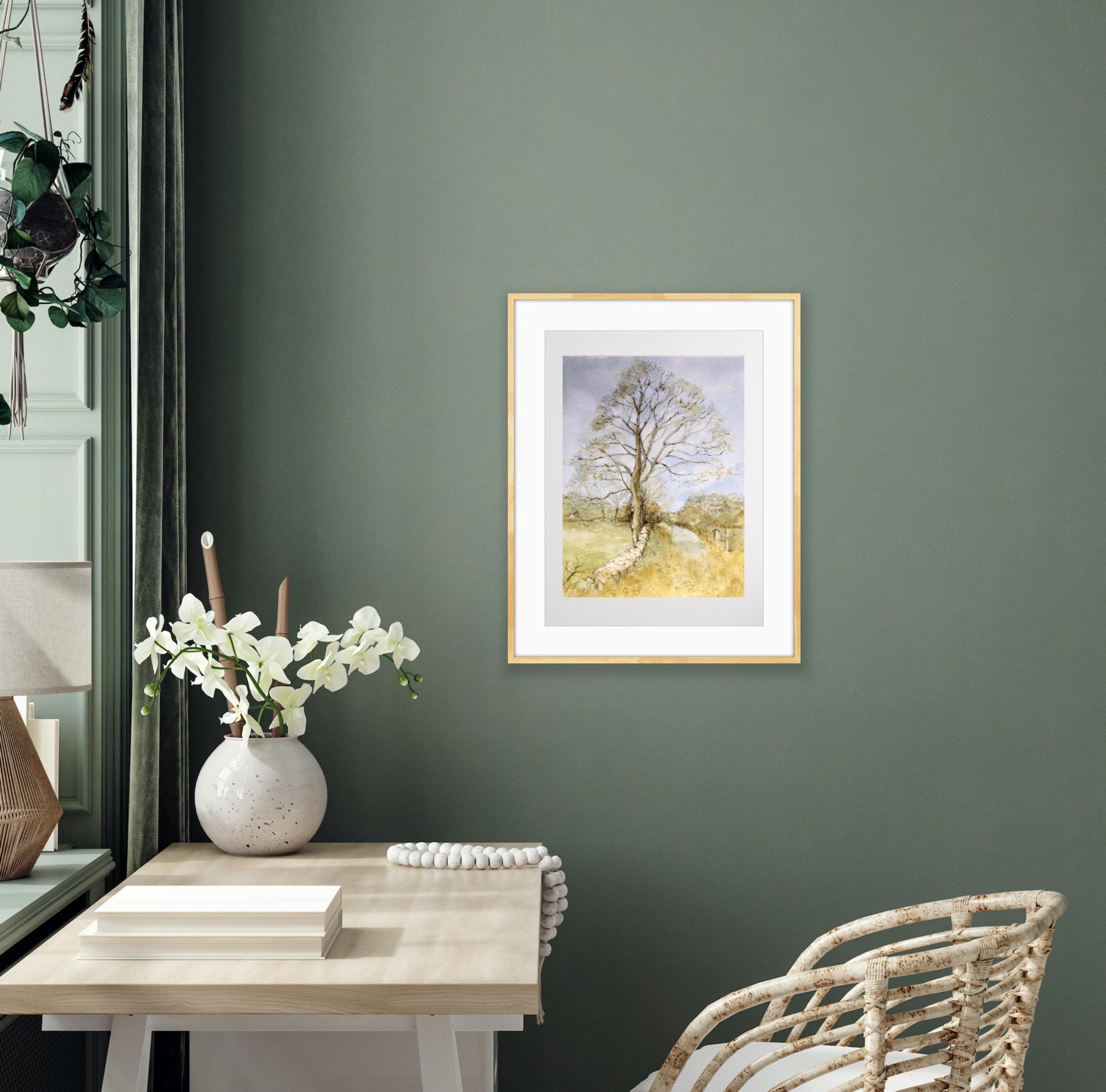 arbre d'hiver au début du printemps, Notgrove Peinture originale, paysage, arbre en vente 6