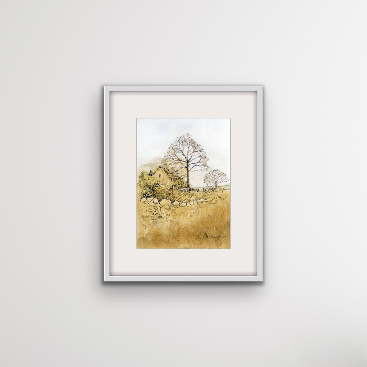 Árboles de invierno en los Cotswolds, Elizabeth Chalmers, Pintura original, Paisaje en venta 2