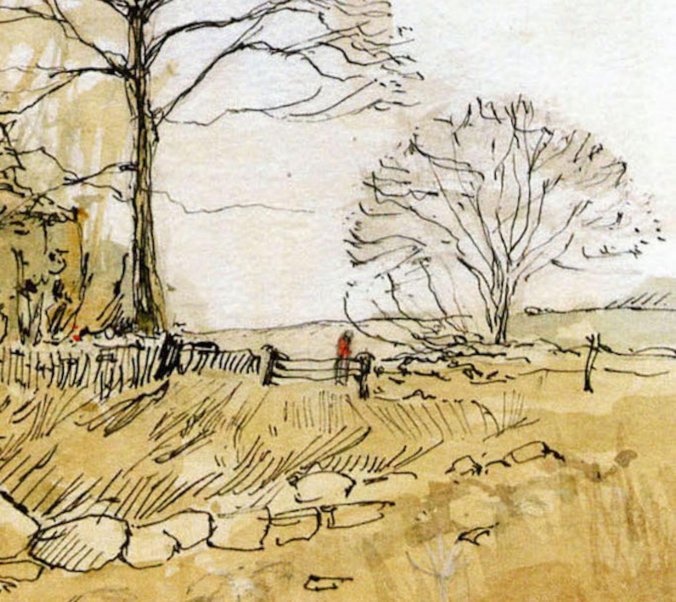 Árboles de invierno en los Cotswolds, Elizabeth Chalmers, Pintura original, Paisaje en venta 5