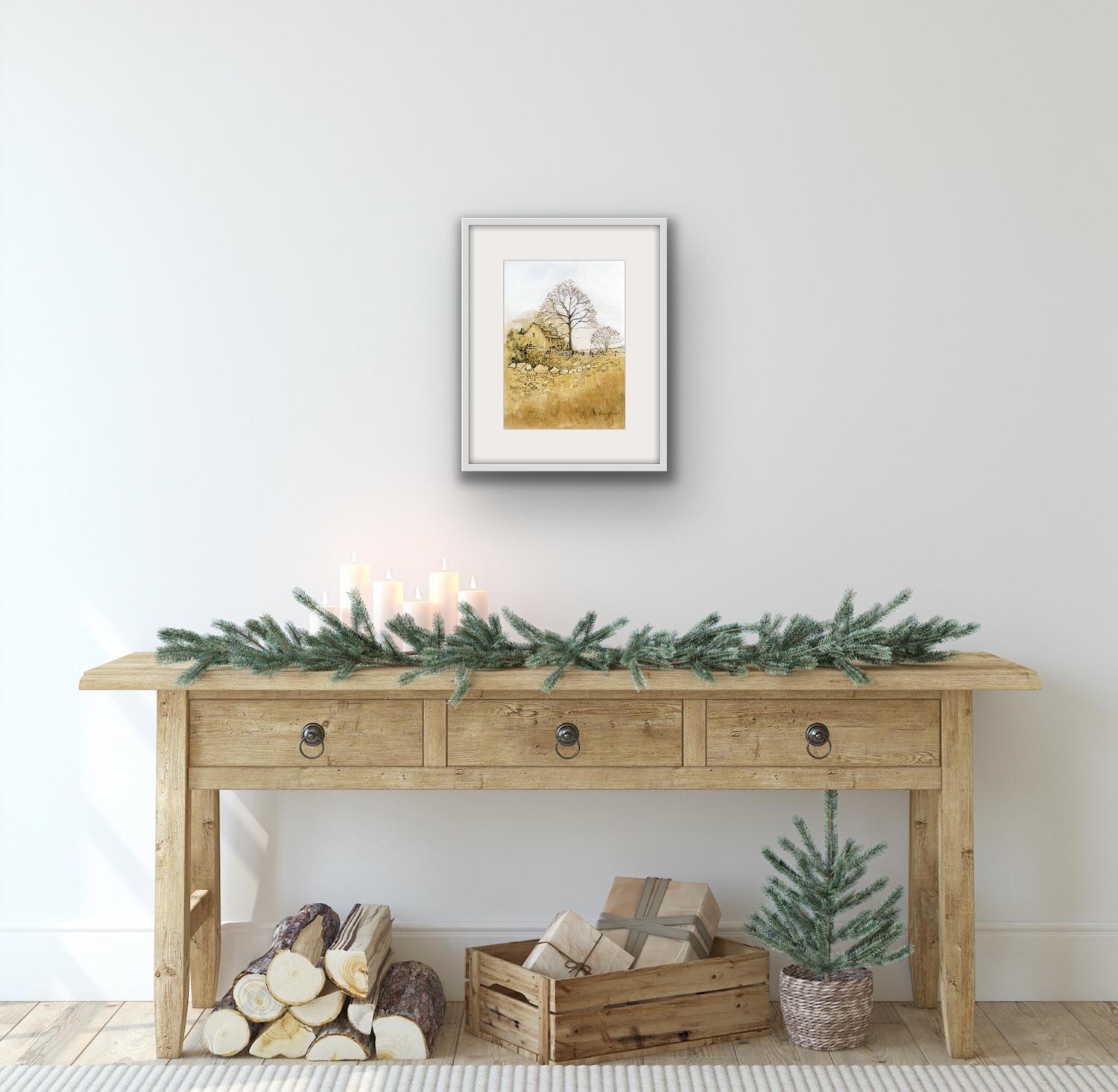 Árboles de invierno en los Cotswolds, Elizabeth Chalmers, Pintura original, Paisaje en venta 6