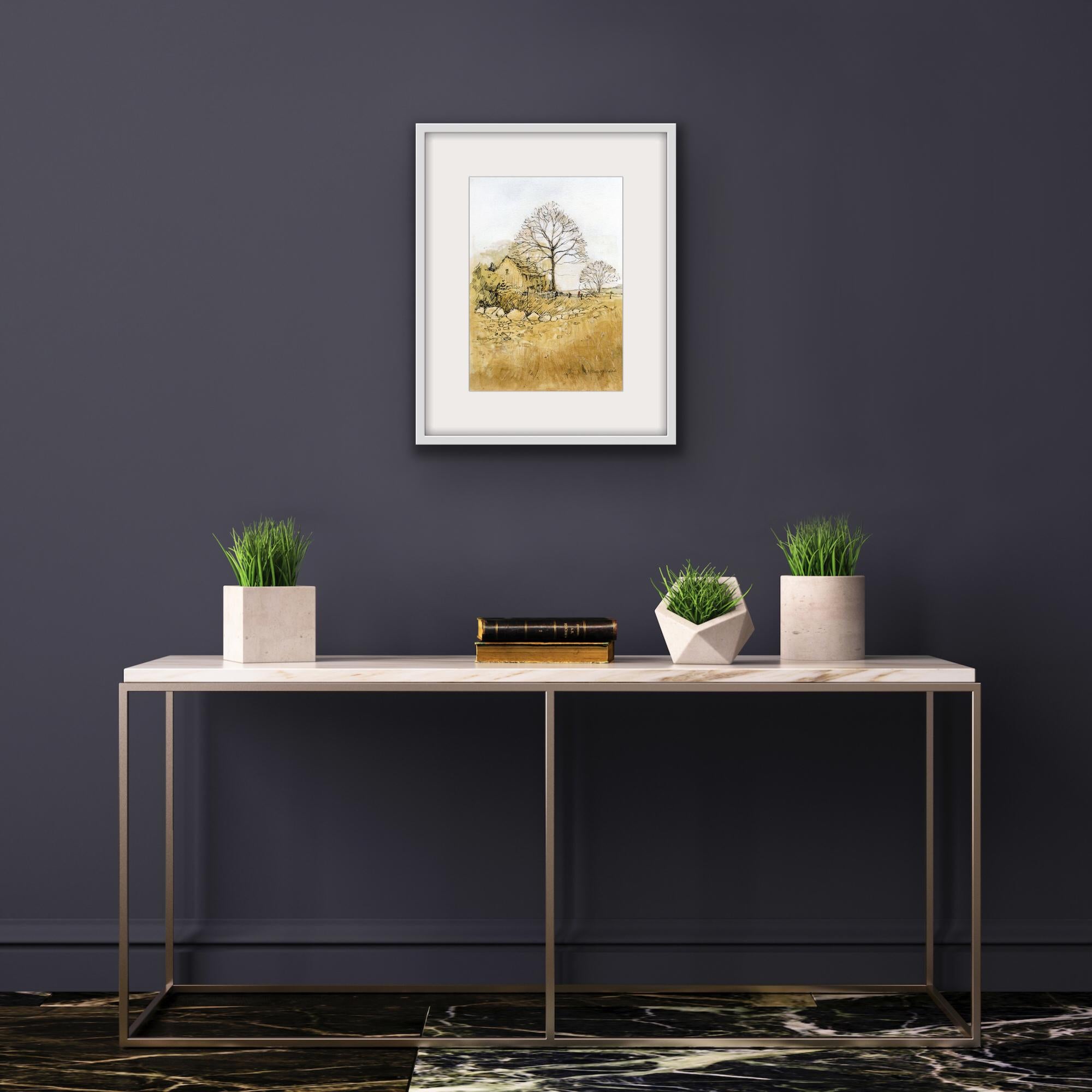Árboles de invierno en los Cotswolds, Elizabeth Chalmers, Pintura original, Paisaje en venta 7