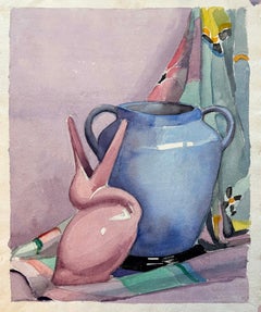 1930s American Modernist Still Life Painting by Burchfield Student Albright