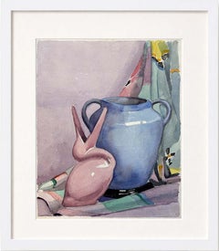 1930s American Modernist Still Life Painting by Burchfield Student Albright