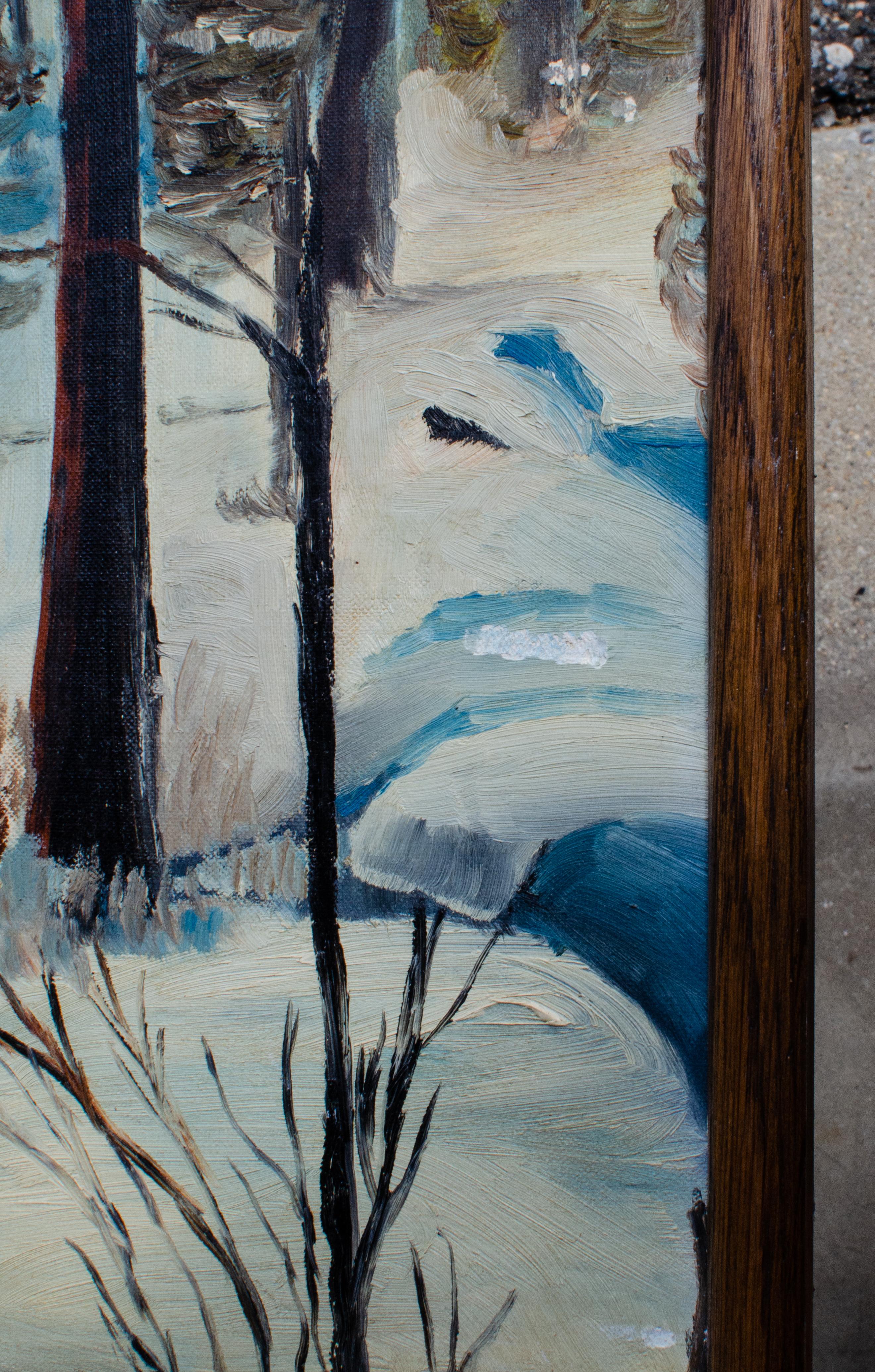 Cabin in a Snowy Forest der amerikanischen Künstlerin Elizabeth Dailey im Angebot 4