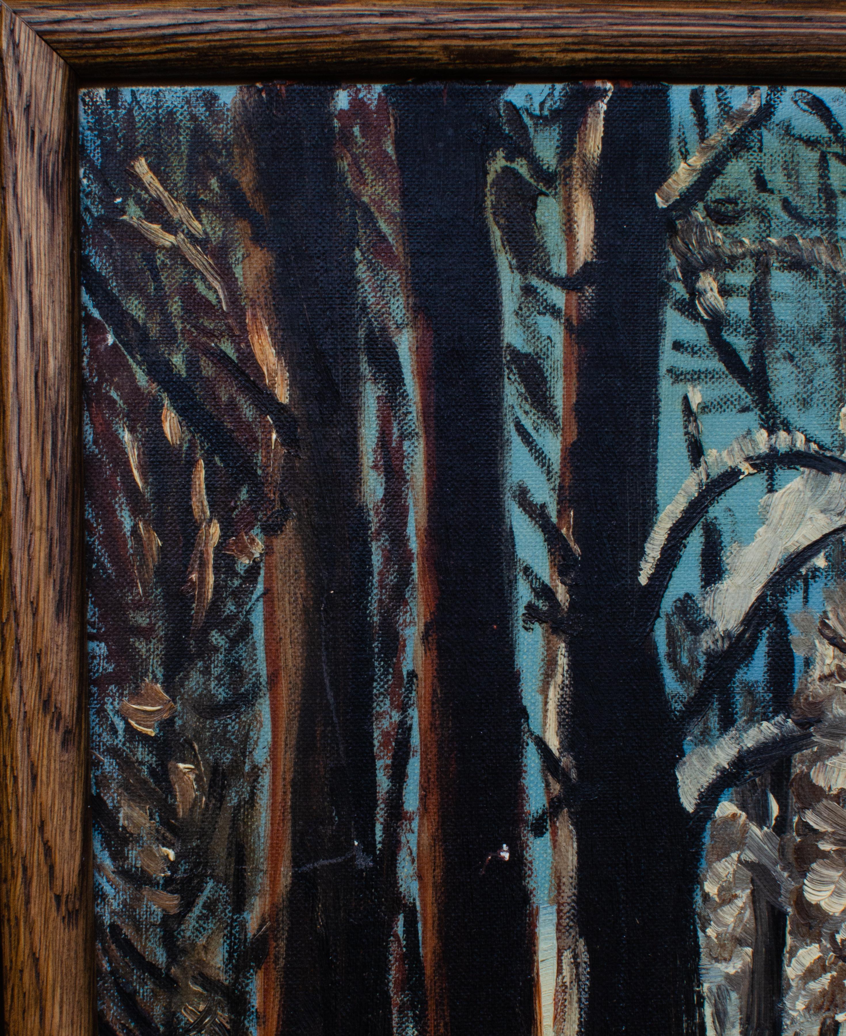 Cabin in a Snowy Forest der amerikanischen Künstlerin Elizabeth Dailey im Angebot 5