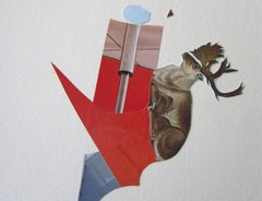 Deer, Mixed Media Monoprint, 2020