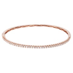 Elizabeth Fine Jewelry 0.99 Carat Diamond Bangle Bracelet 18K Rose Gold