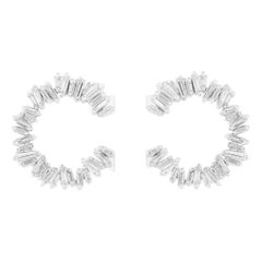 Elizabeth Fine Jewelry 1.00 Carat Diamond Stud Earrings in 18K White Gold