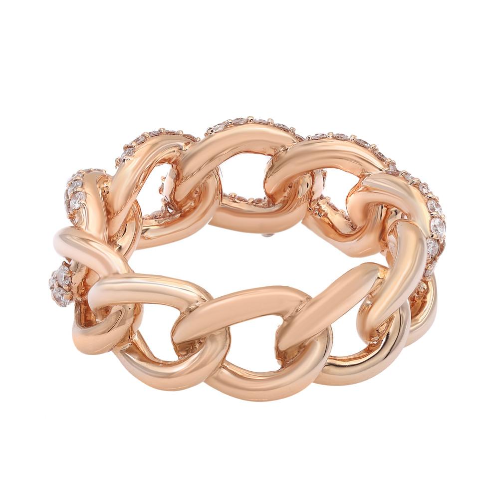 Elizabeth Fine Jewelry 1,00 Karat Pavé Diamant Gliederring 18k Rose Gold (Moderne) im Angebot