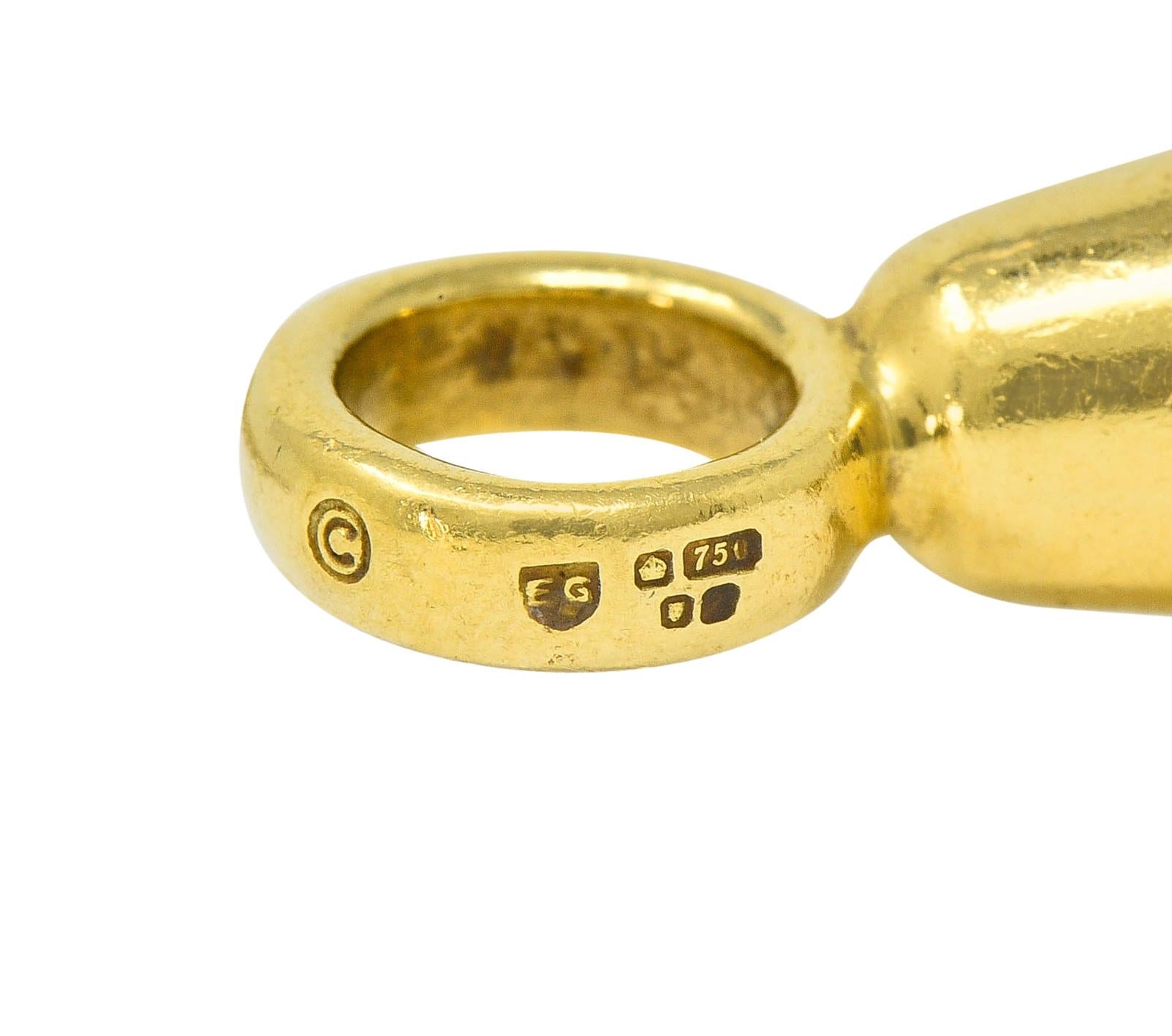 Elizabeth Gage 18 Karat Yellow Gold Serpentine Relic Pendant Necklace 5