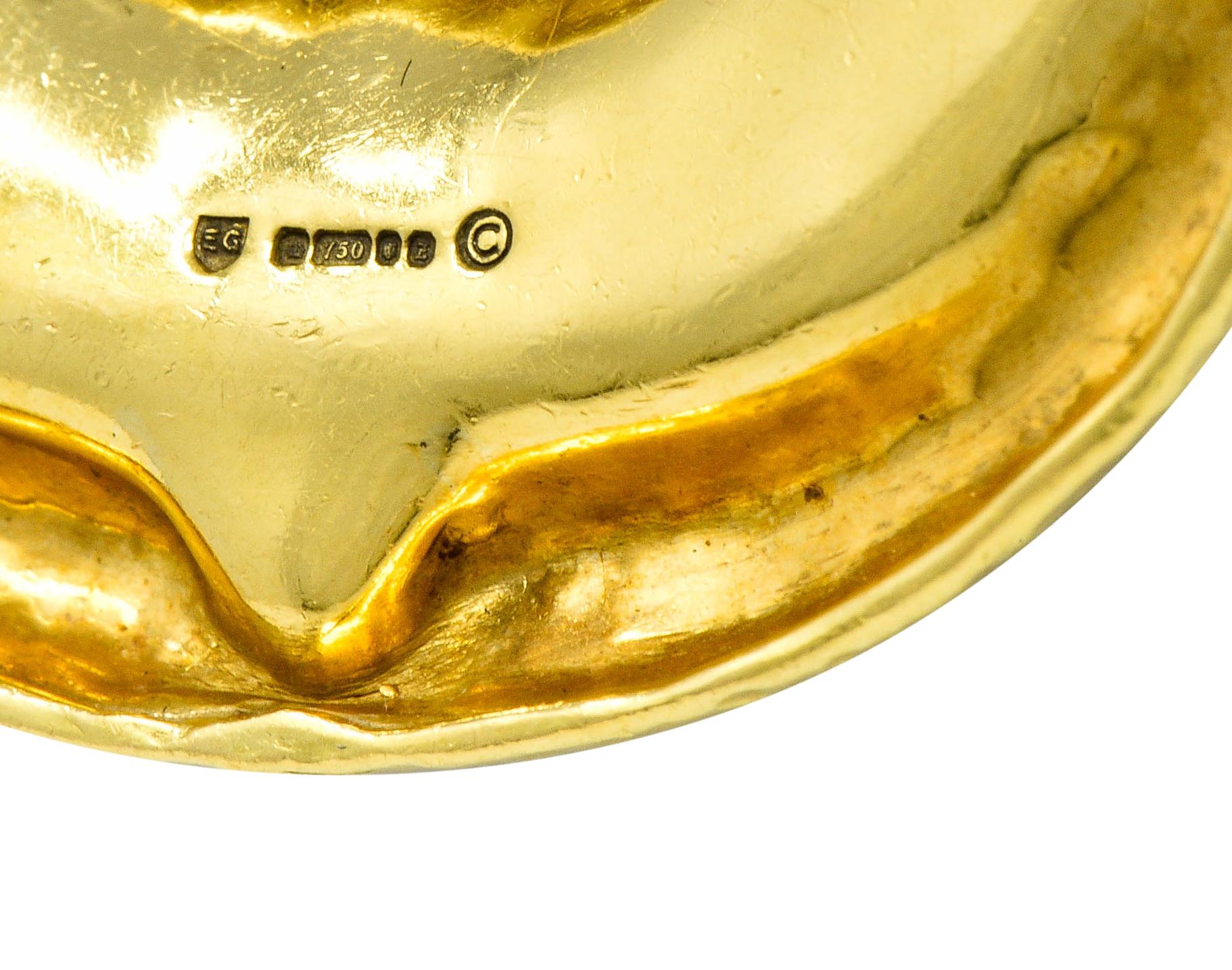 Elizabeth Gage 18 Karat Yellow Gold Serpentine Relic Pendant Necklace 6