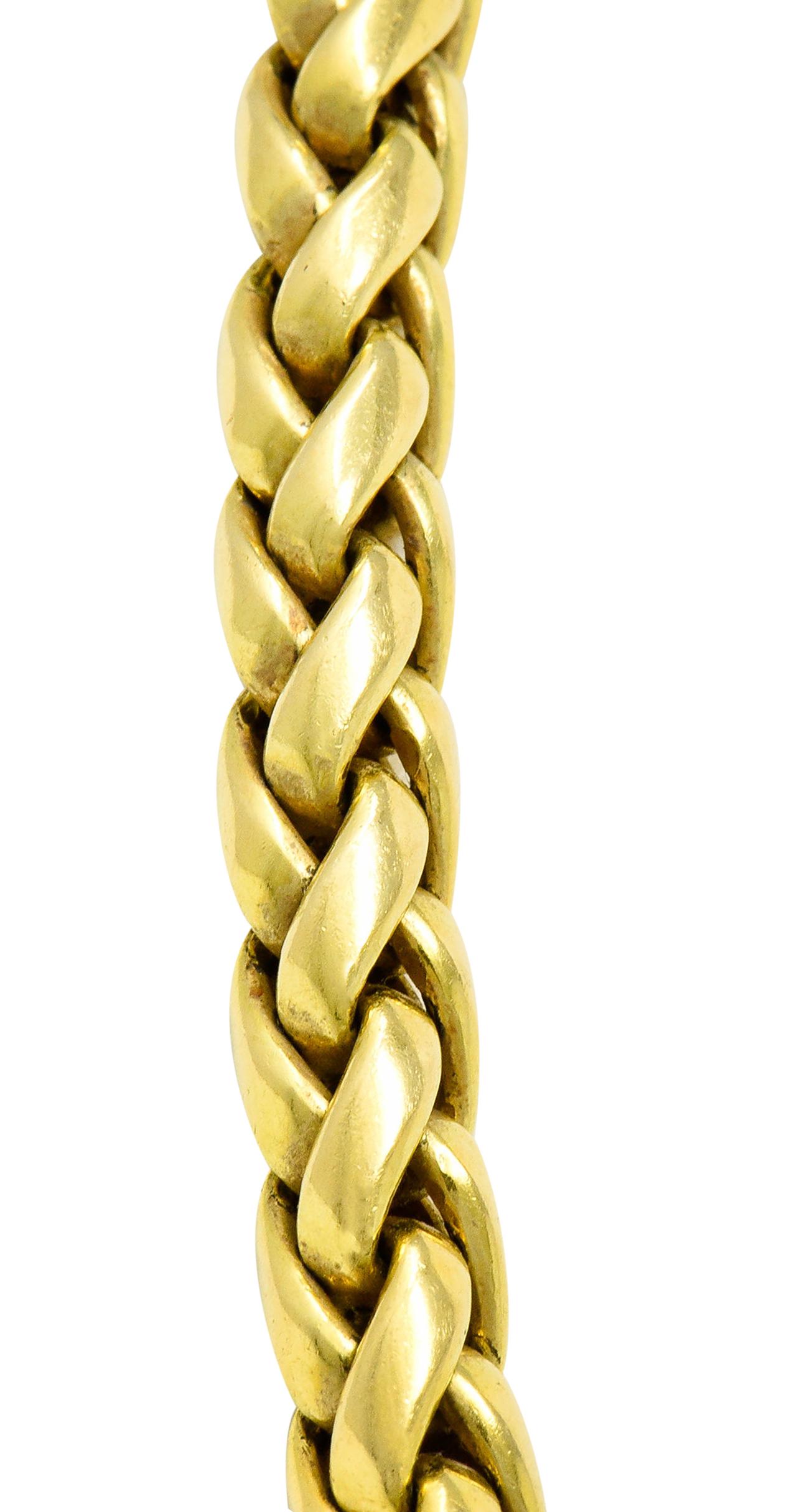 Elizabeth Gage 18 Karat Yellow Gold Serpentine Relic Pendant Necklace 1