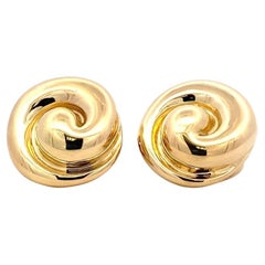 Elizabeth Gage - Boucles d'oreilles clips en or jaune 18 carats avec tourbillons