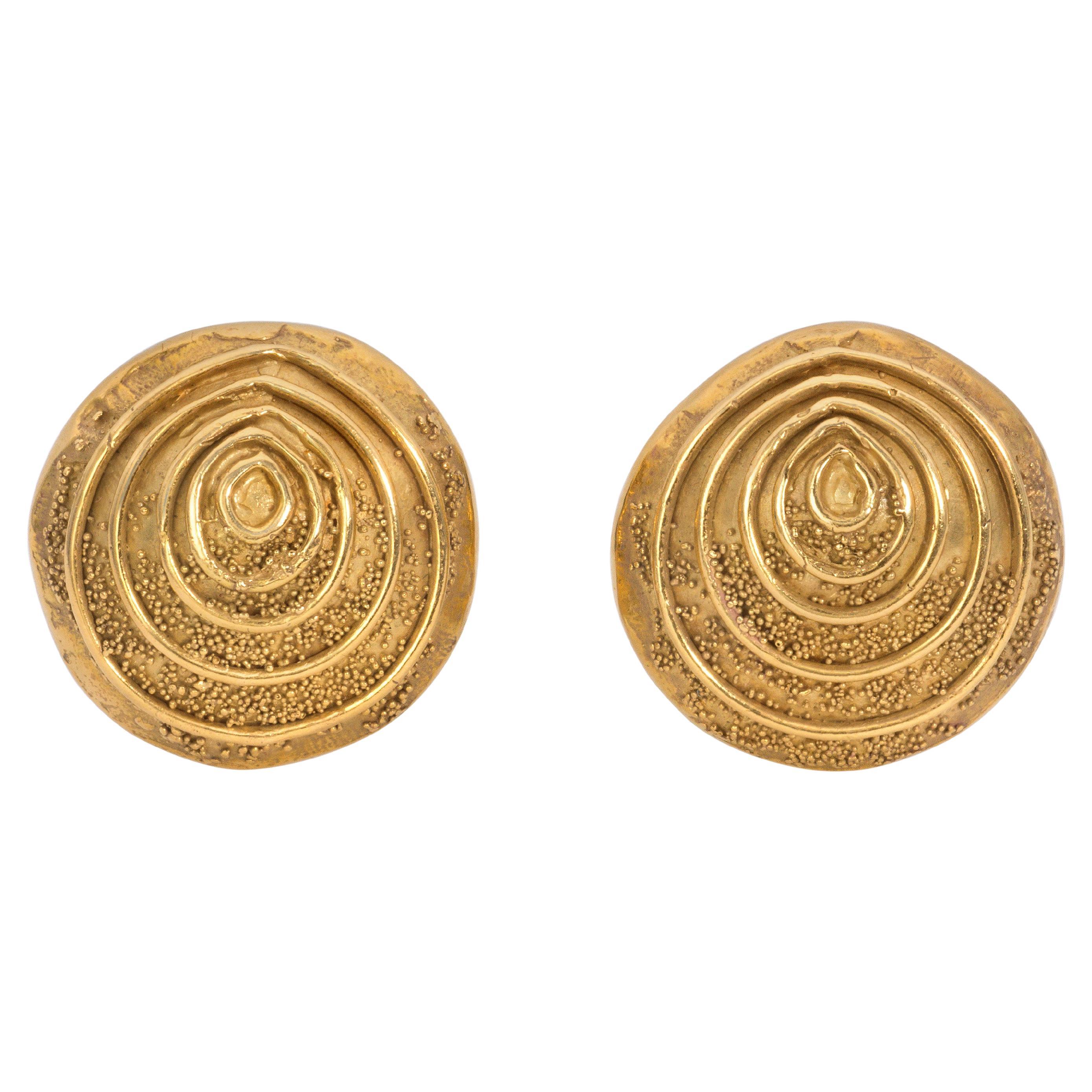 Elizabeth Gage 18K Gold Earclips