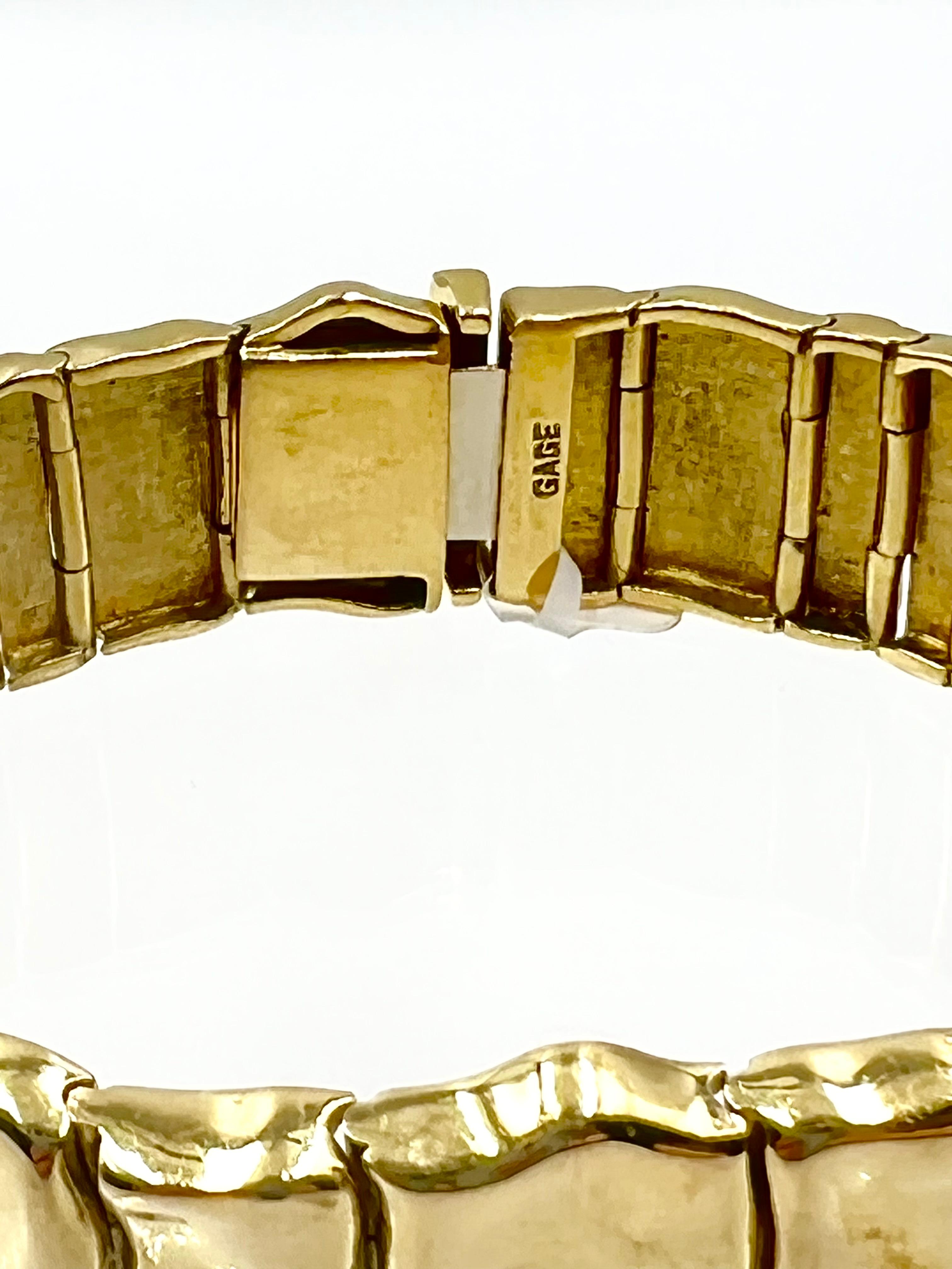 Modern Elizabeth Gage 18kt Yellow Gold Bark Bracelet