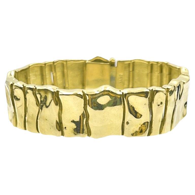 Elizabeth Gage 18kt Yellow Gold Bark Bracelet