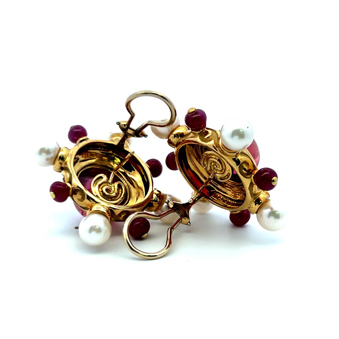 Elizabeth Gage - Boucles d'oreilles à clip en or 18 carats avec tourmaline de 2,00 ct et diamant de 0,24 ct en vente 6