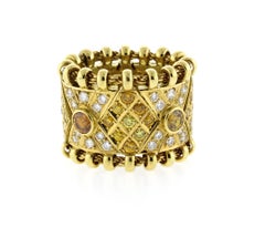 Elizabeth Gage Agincourt Diamante bianco e giallo  Anello flessibile