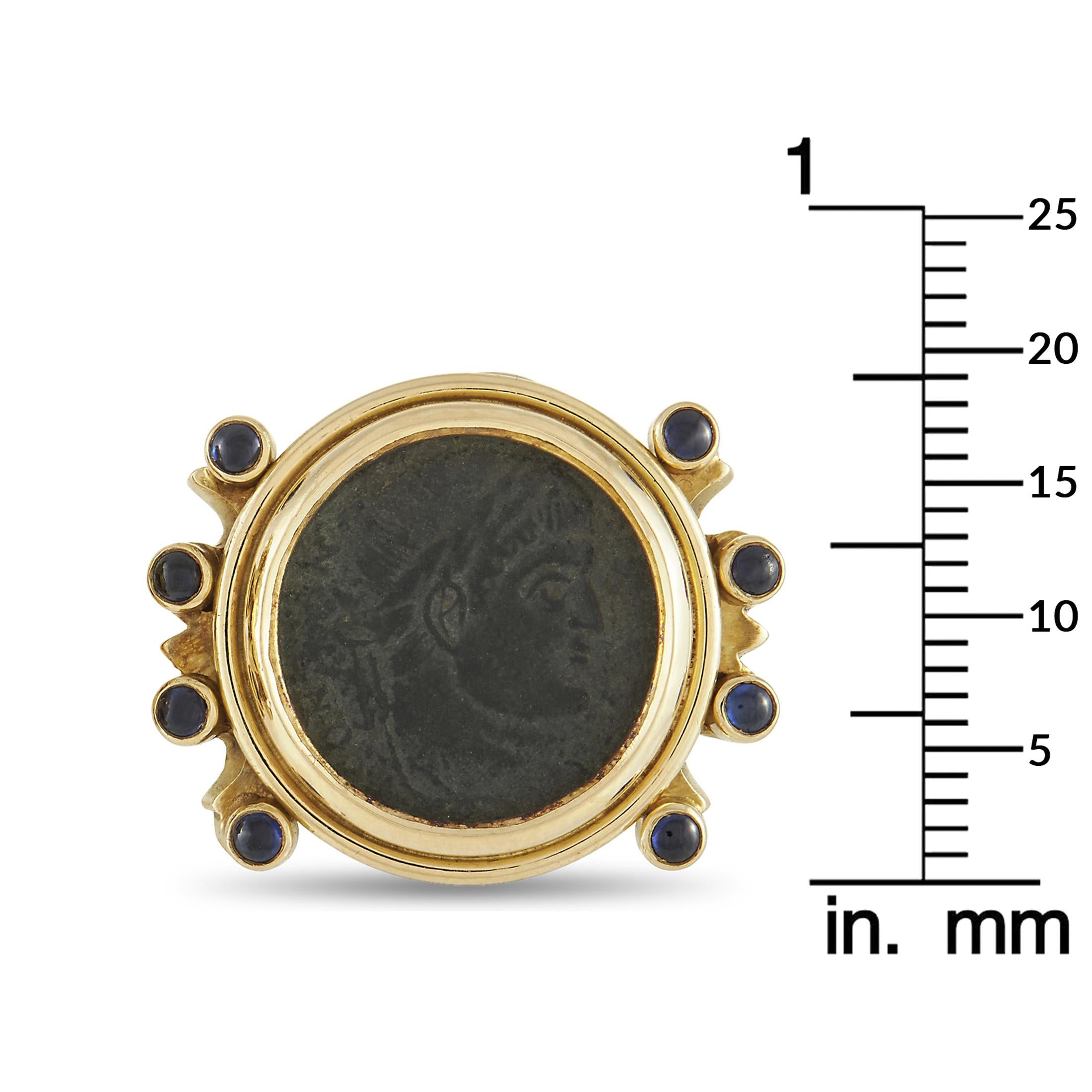 Elizabeth Gage Constantine: 18 Karat Gelbgold Ohrclips mit antiker Münze Damen
