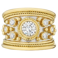 Elizabeth Gage Diamond Gold Templar Band Ring