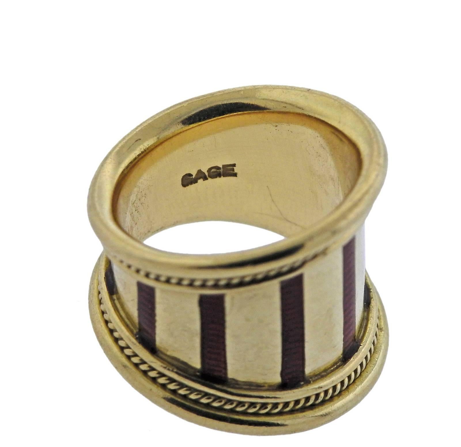 Women's Elizabeth Gage Enamel Gold Ring