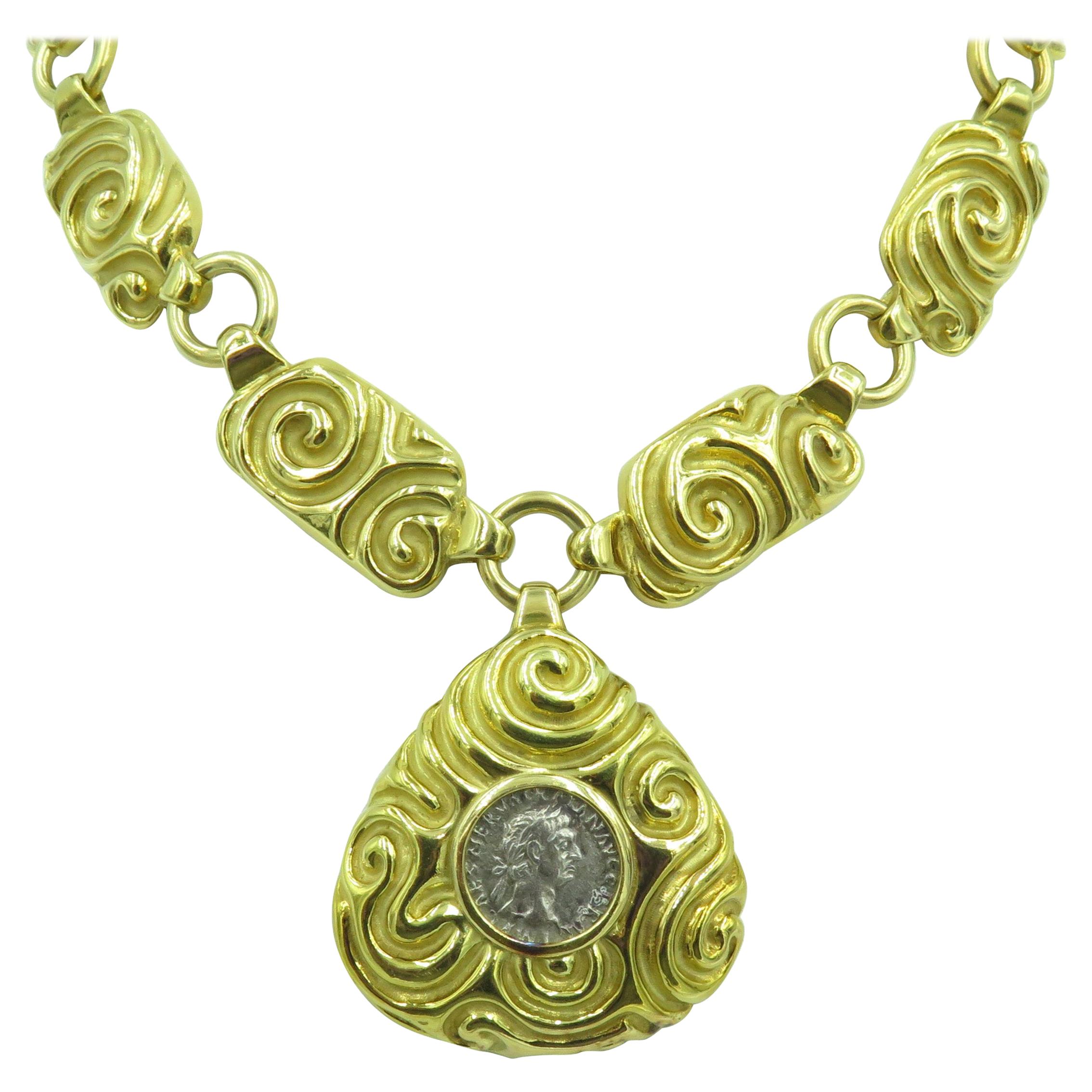 Elizabeth Gage Gold and Ancient Coin Necklace