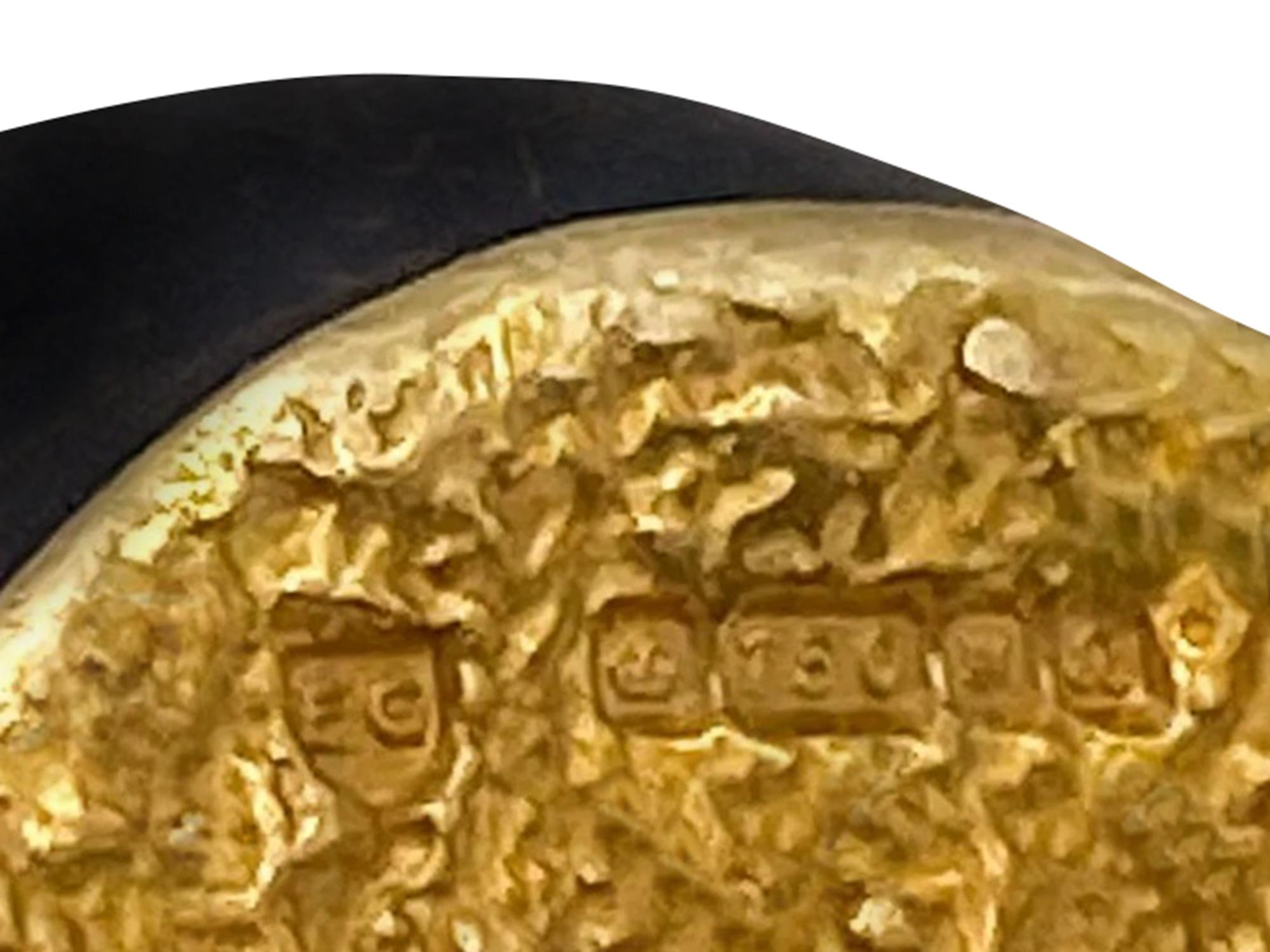 Elizabeth Gage Halskette aus Gold und mattem schwarzem Onyx mit Perlen 2