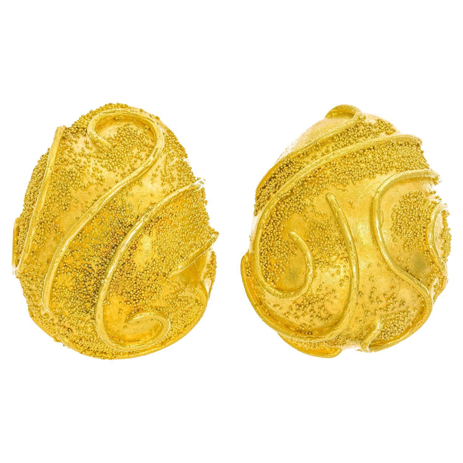 Elizabeth Gage Gold Earrings