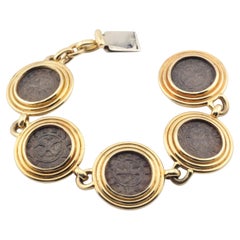 Elizabeth Gage Medieval Coin 18Karat Yellow Gold Link Bracelet