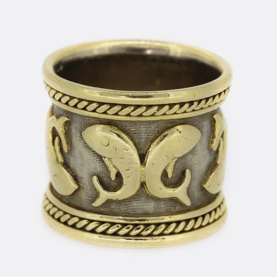 Women's Elizabeth Gage Pisces Zodiac Band Ring