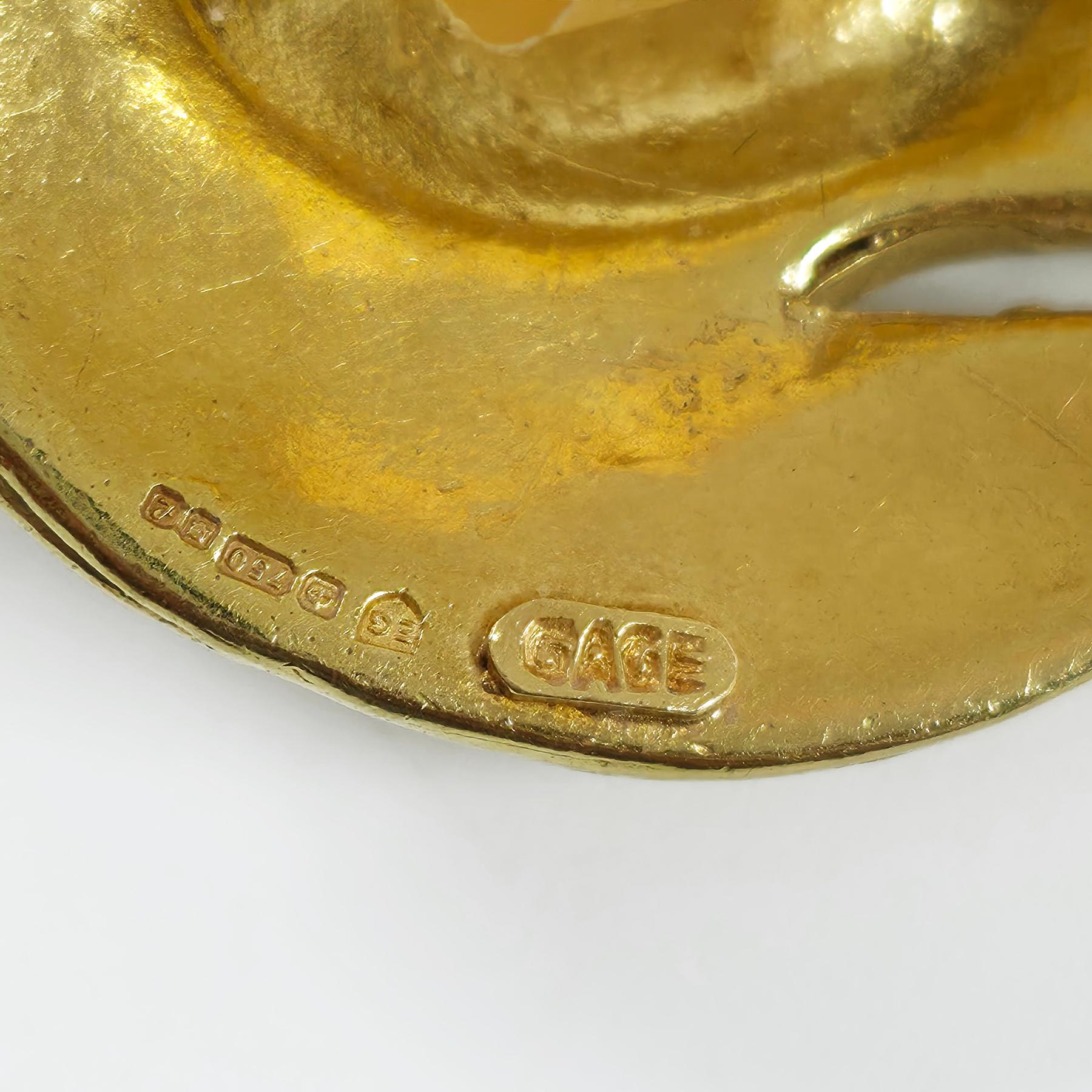 Elizabeth Gage Strukturierte Ohrclips aus 18 Karat Gold, 1985 im Angebot 1