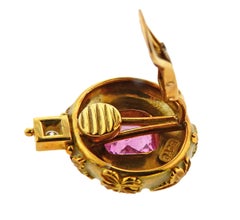 Elizabeth Gage Tourmaline Diamond Enamel Gold Earrings