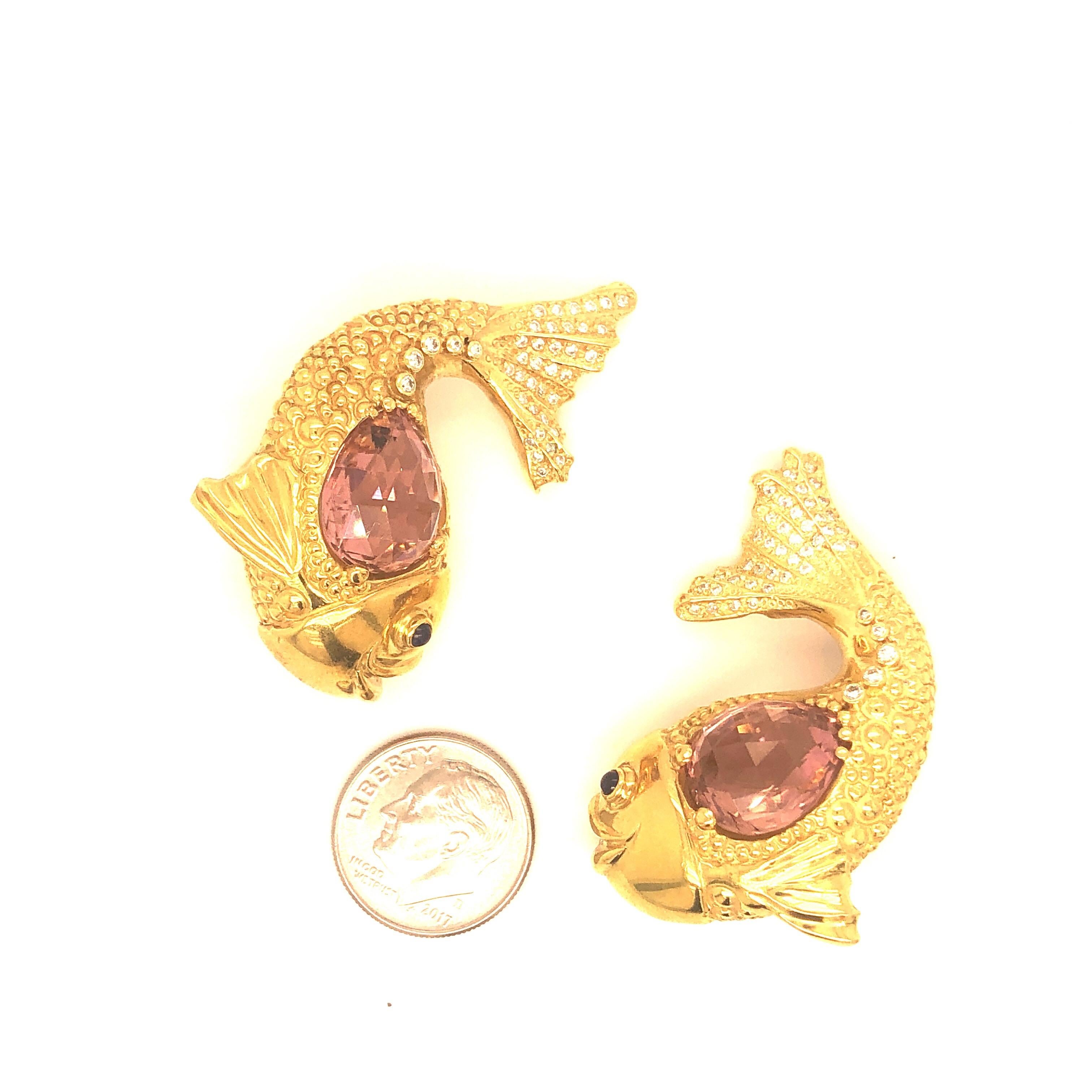 fish gold earrings