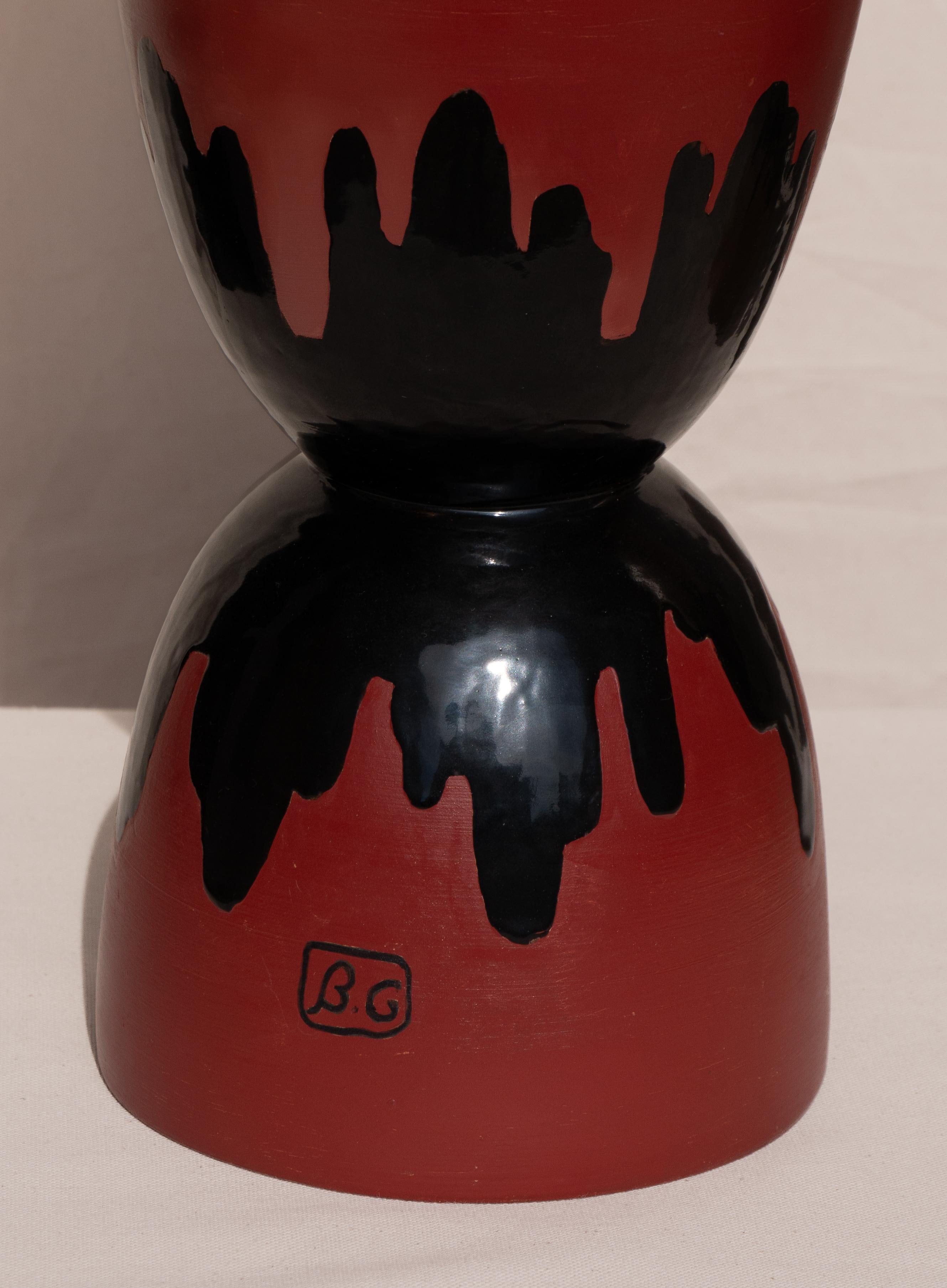 Elizabeth Garouste & Mattia Bonetti - Terracotta vase “Clip side down” In Good Condition For Sale In PARIS, FR