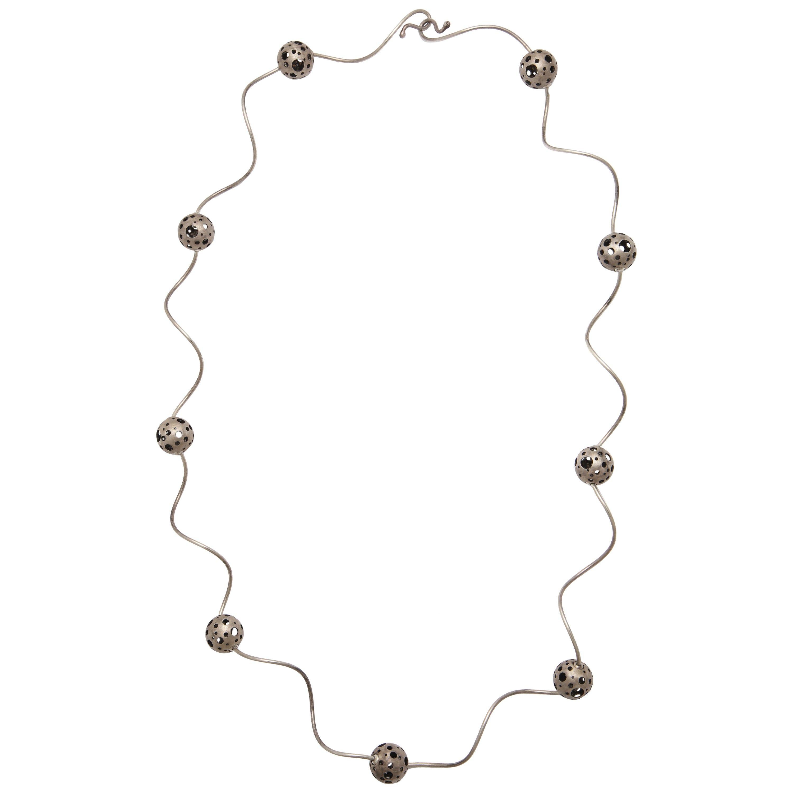 Elizabeth Garvin Modernist Silver Necklace For Sale