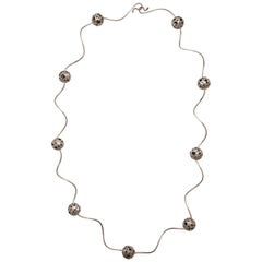Vintage Elizabeth Garvin Modernist Silver Necklace