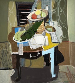 SIDE TABLE STILL LIFE - Cubism / Abstract / Colorful / Dining Room / Fruit