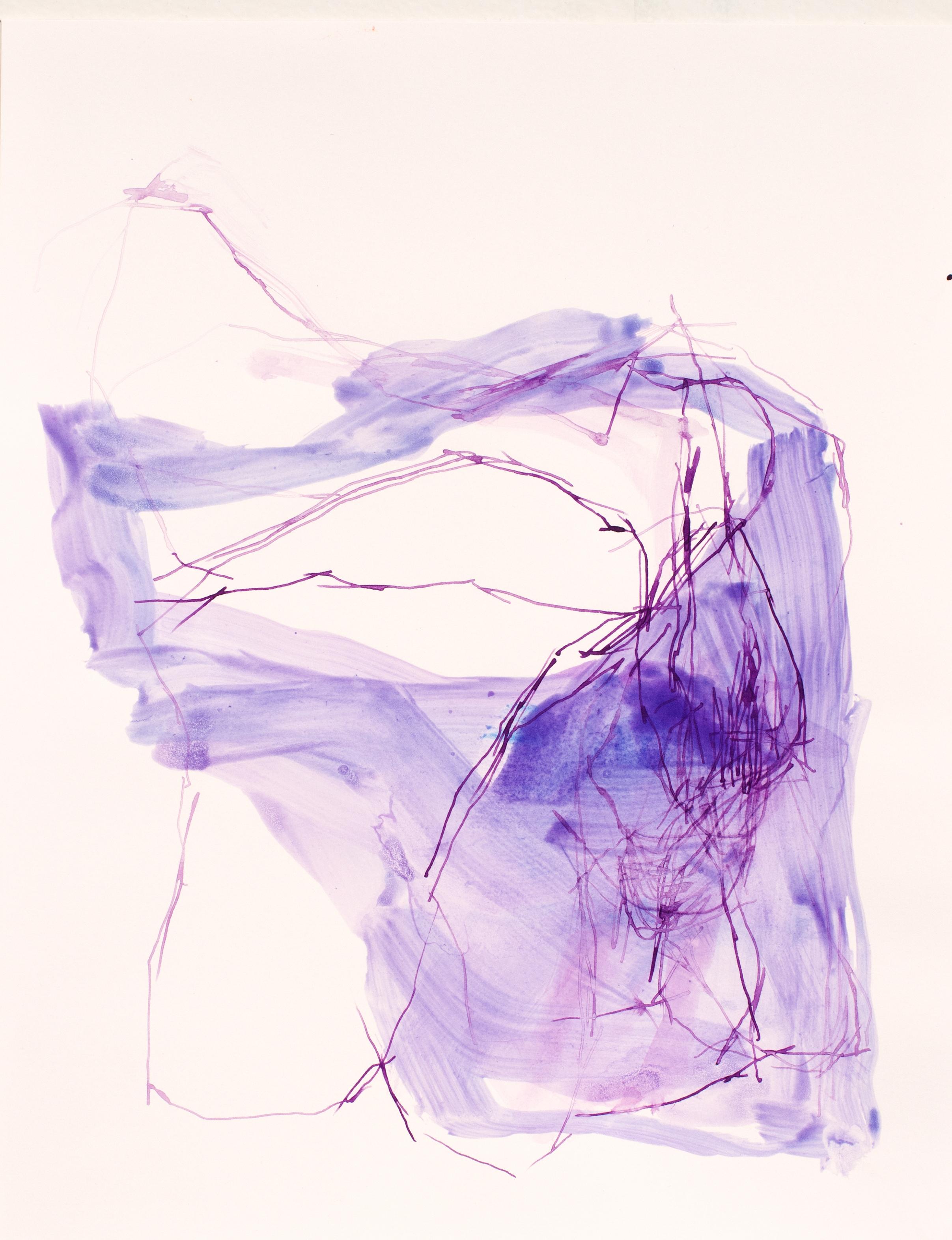 Elizabeth Gilfilen Abstract Print - Cold Wave #3- Colorful ink on paper edition with Archival Pigment Print