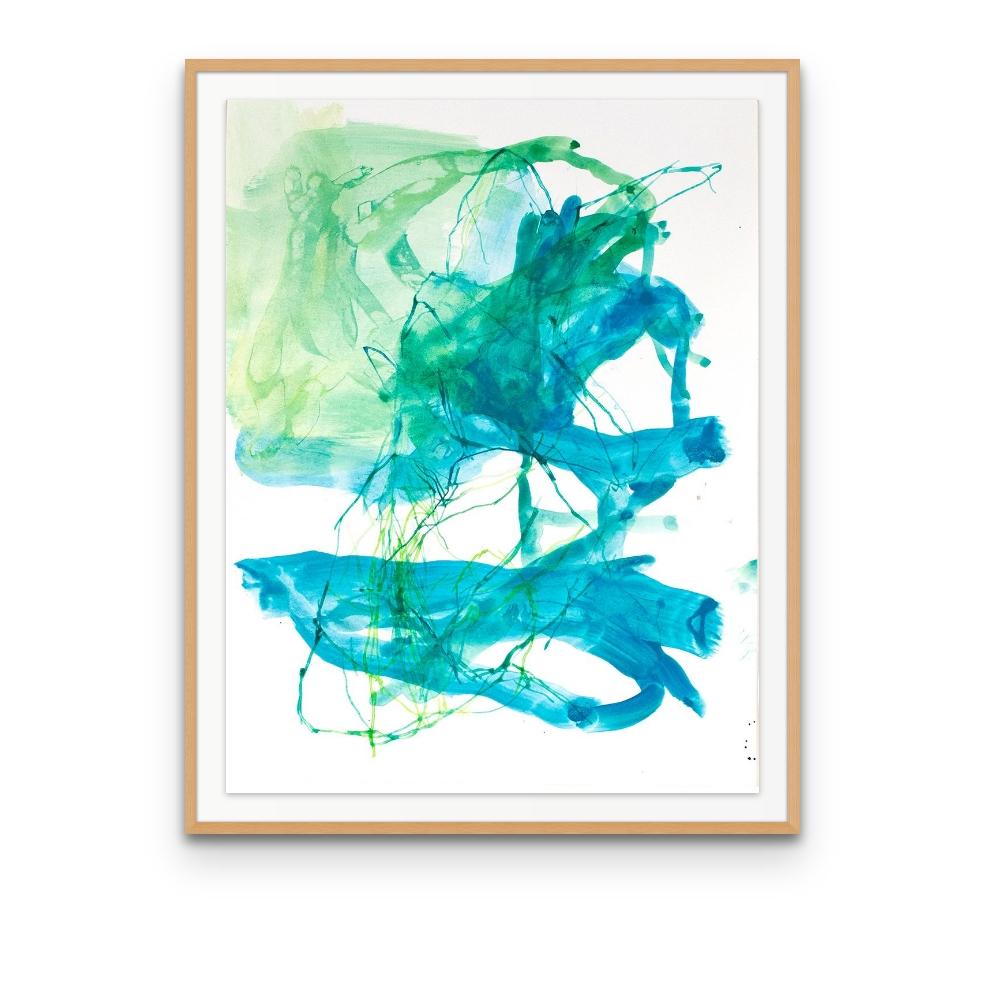 Lacawac #79 - Colorful ink on paper edition with Archival Pigment Print - Blue Abstract Print by Elizabeth Gilfilen