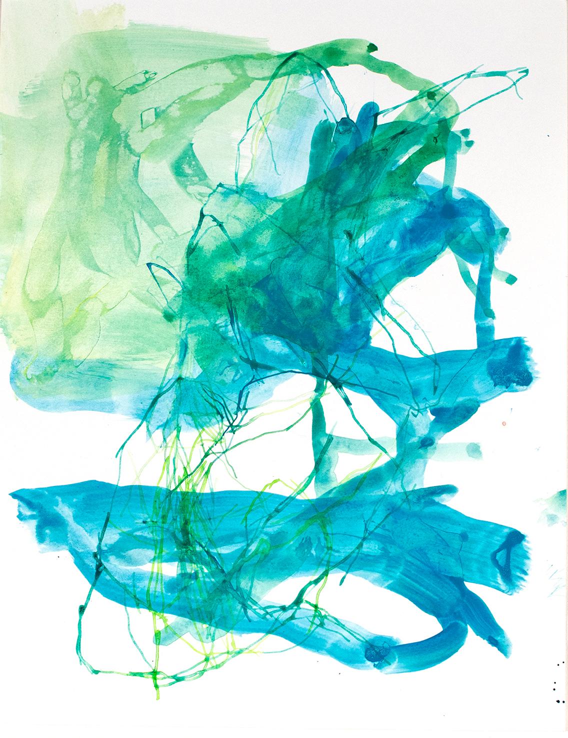 Elizabeth Gilfilen Abstract Print - Lacawac #79 - Colorful ink on paper edition with Archival Pigment Print