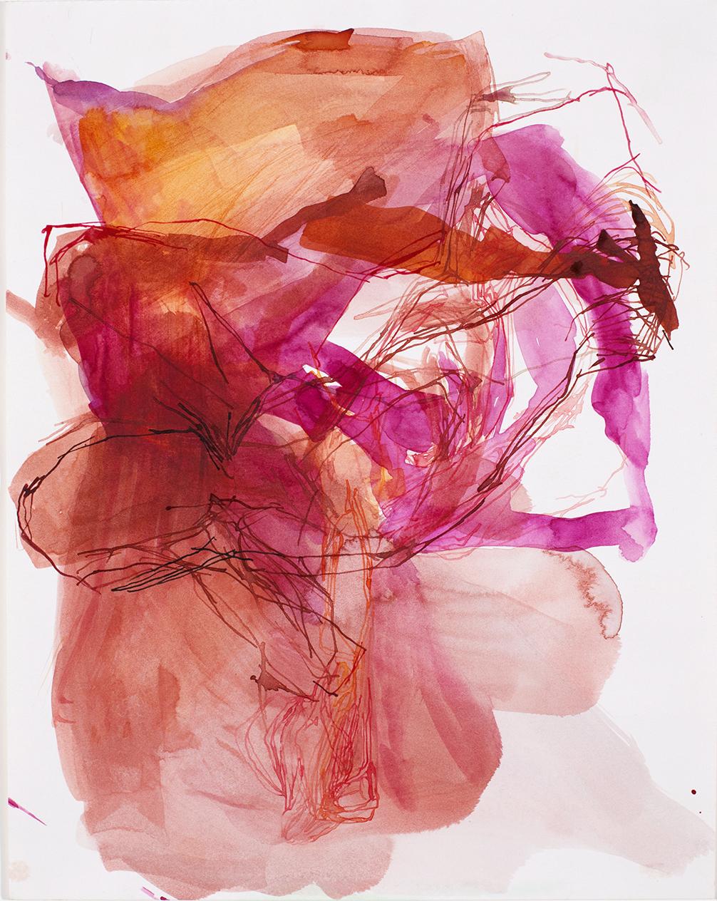 Elizabeth Gilfilen Abstract Print - Trunk Study #22 - Colorful ink on paper edition with Archival Pigment Print